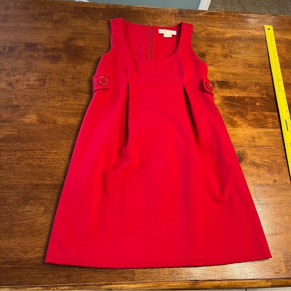 Y2K Michael Kors Red Sleeveless Dress with Button Accents size 4